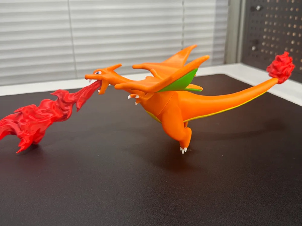 Charizard figure breathing fire